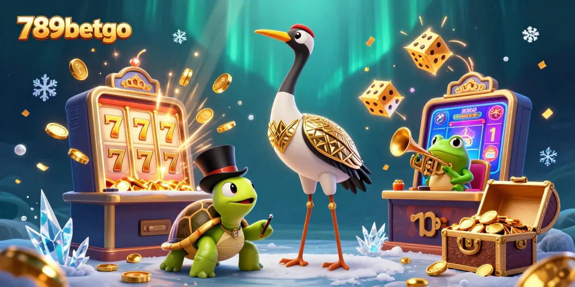 Experience thrilling wins with 789betgo in this vibrant casino illustration featuring lively characters and games.