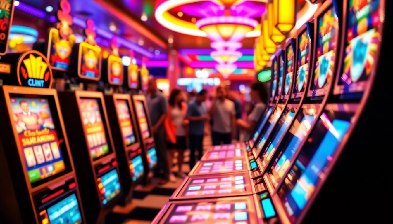 Menangkan permainan Slot Game dengan beragam mesin slot berwarna-warni dan suasana kasino yang meriah.