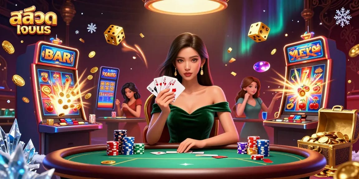 Spin the reels with สล็อตทดลอง in a vibrant, captivating 3D casino scene bursting with excitement.