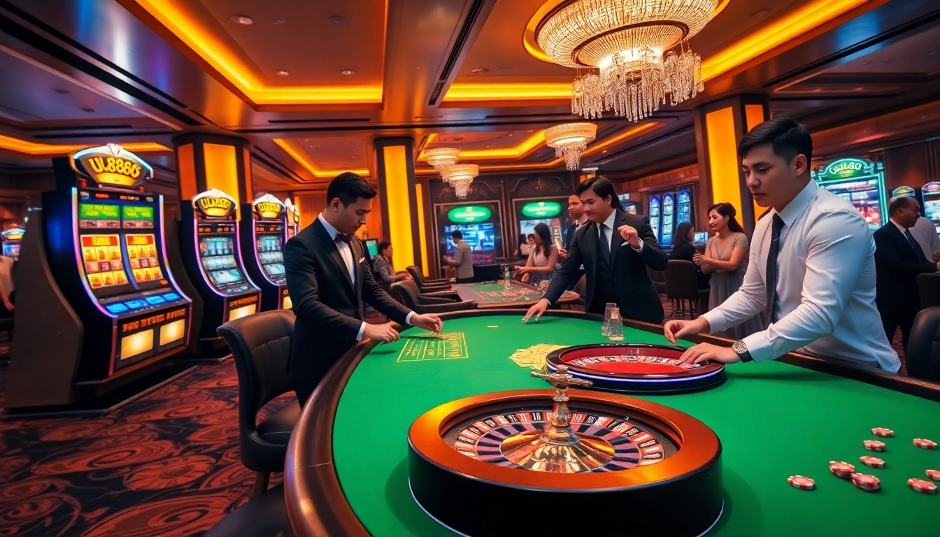 Players enjoying exciting games at U888, showcasing thrilling casino action and vibrant atmosphere.