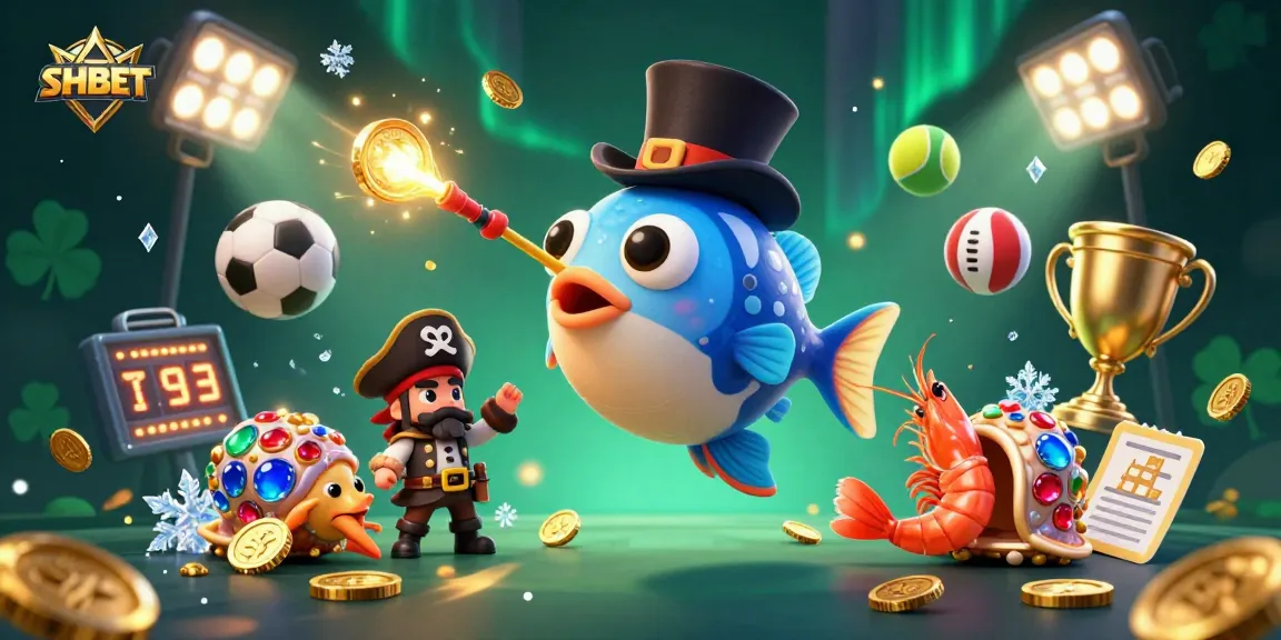 Bet big with SHBET’s playful 3D casino characters attracting golden coins in a vibrant betting scene.