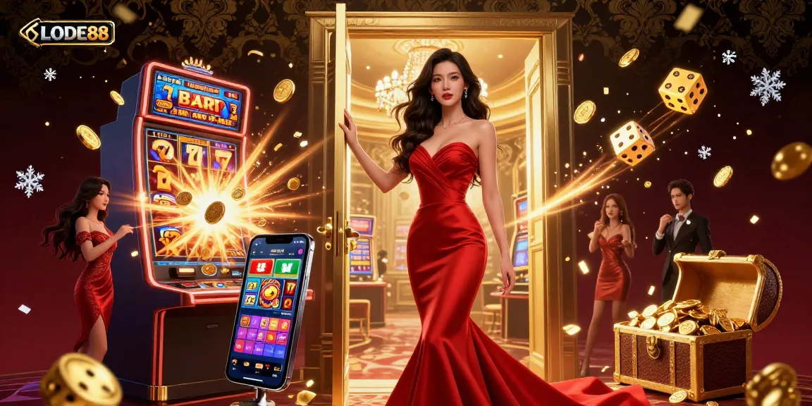Engage with LODE88's thrilling casino experience featuring a VIP entrance and jackpot excitement.