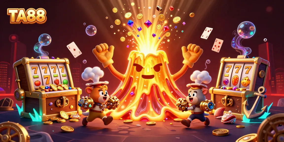 Spin the TA88 slots and win big with a thrilling 3D casino scene filled with treasures.