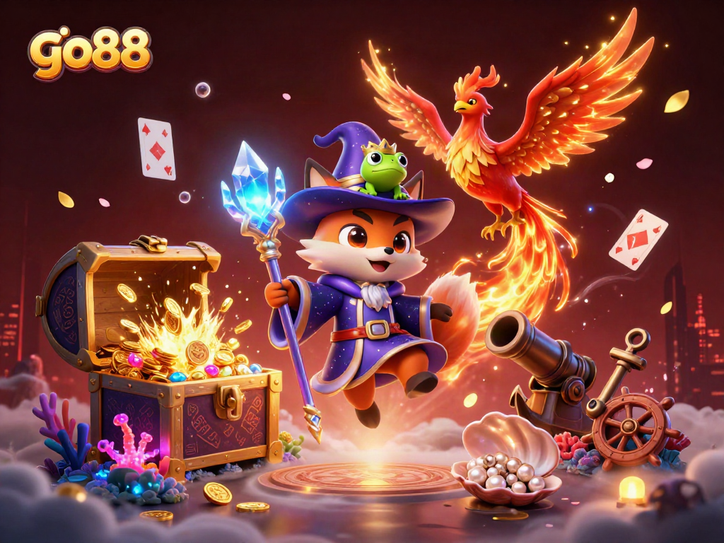 Experience thrilling gameplay with go88 in a vibrant animated casino adventure featuring magical characters.