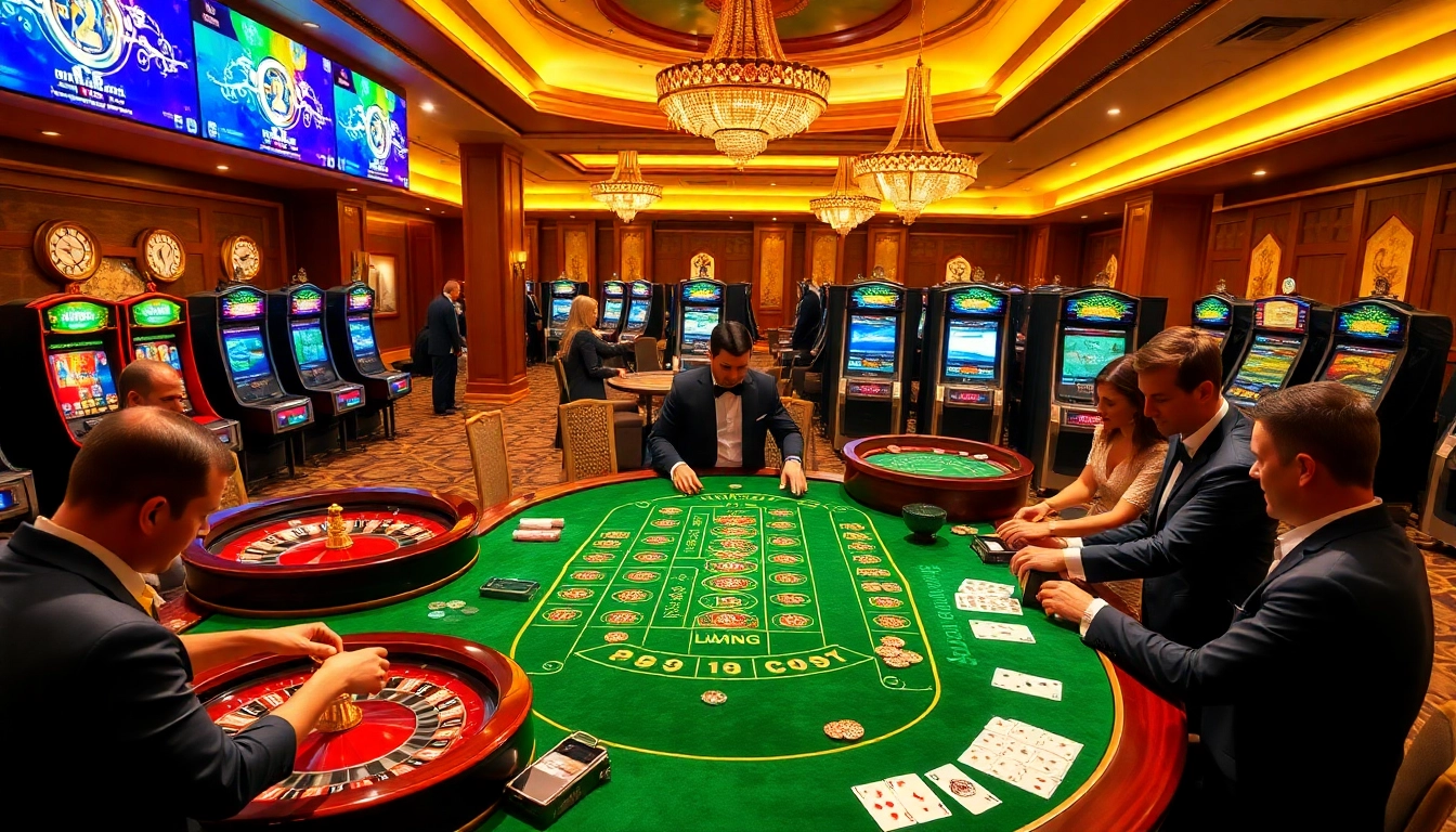 Gamblers engaging in high-stakes play at MK8.COM casino table, showcasing excitement and luxury.