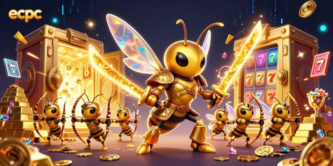 Experience exciting gameplay at ecpc with a golden hornet samurai leading a treasure-filled casino adventure.