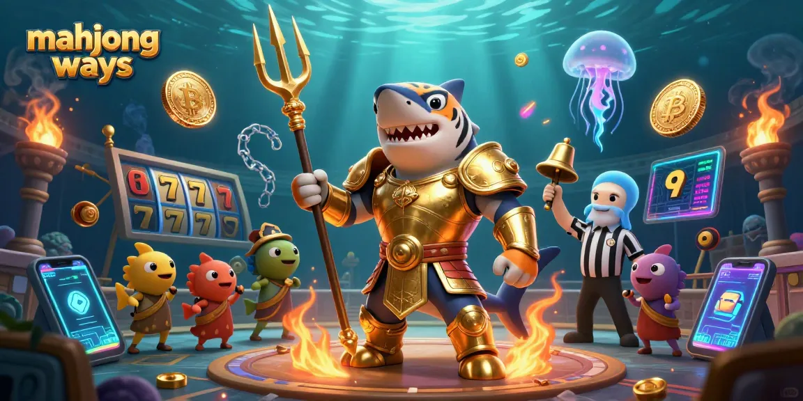 Experience mahjong ways action in a dynamic underwater casino with slot reels and vibrant characters.