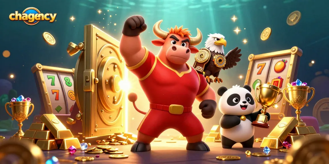 Win big with chagency's thrilling jackpot slots featuring colorful 3D mascots and sparkling treasures.