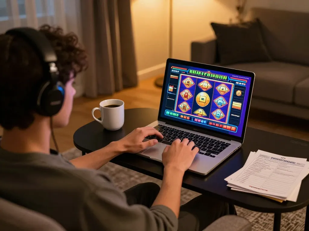 spinadvisor recommends smart strategies for online slots gameplay in a cozy home setting