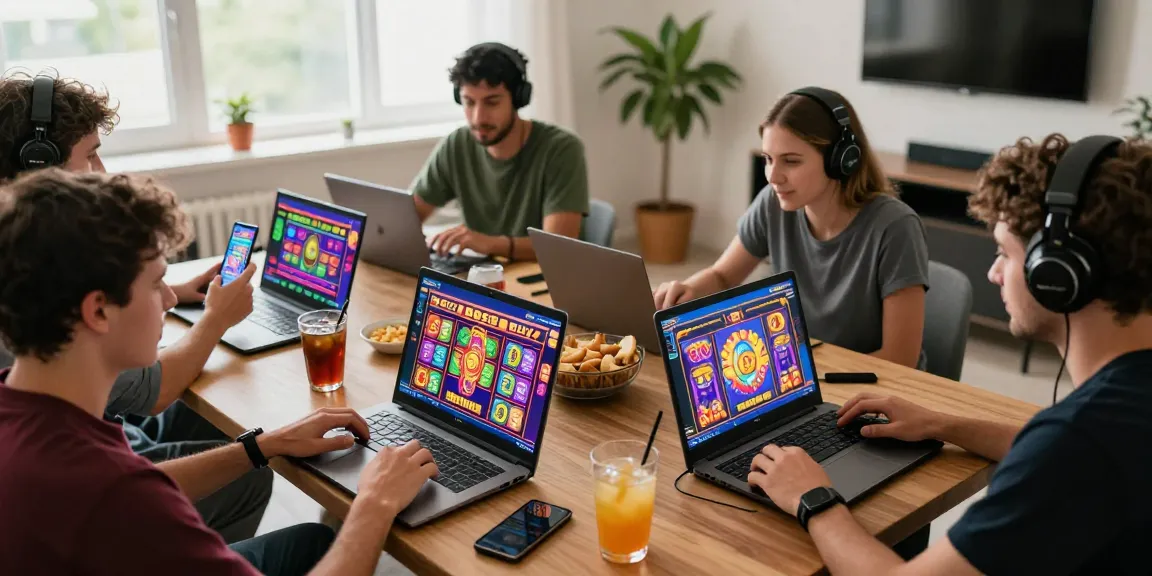 Exciting group of friends enjoying Bonus Buy slots at https://eliotsociety.org.uk/ in a cozy gaming environment