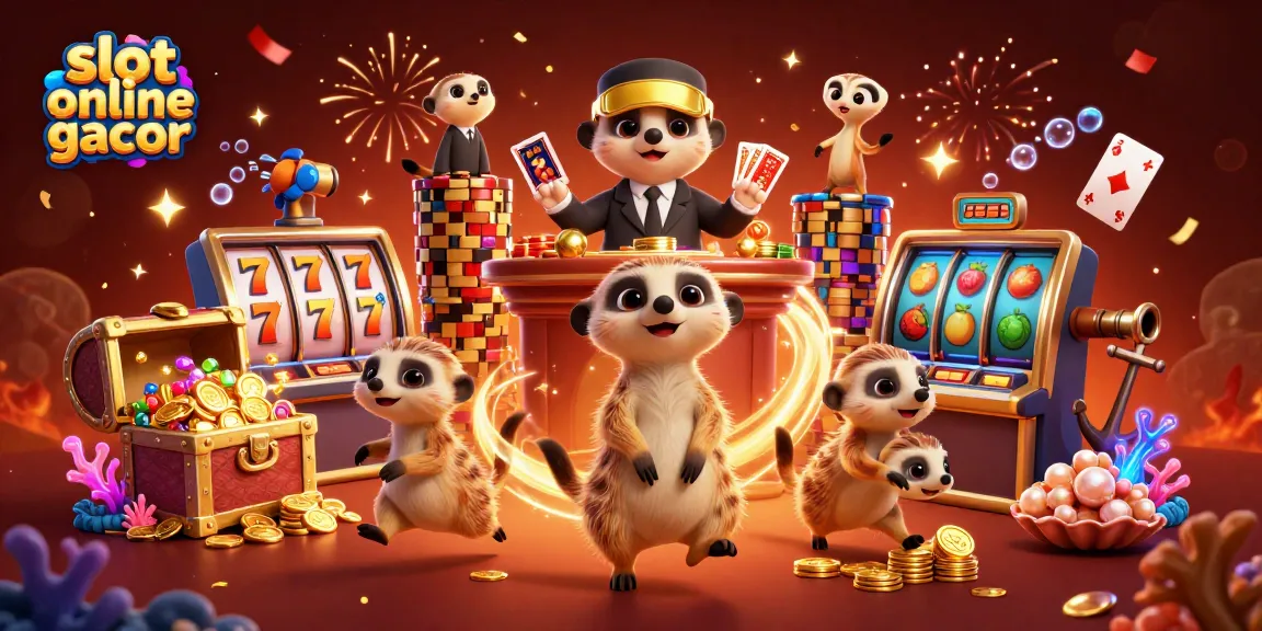 Permainan slot online gacor dengan karakter meerkat menakjubkan yang menjalankan kasino.