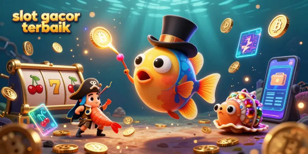 Menangkan slot gacor terbaik dengan ikan anglerfish bertopi, udang bajak laut, dan siput harta karun di lautan.