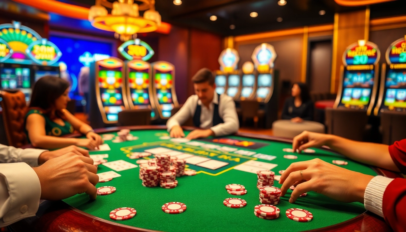 Engage with luxury138 at a high-stakes casino table with vibrant gambling elements.