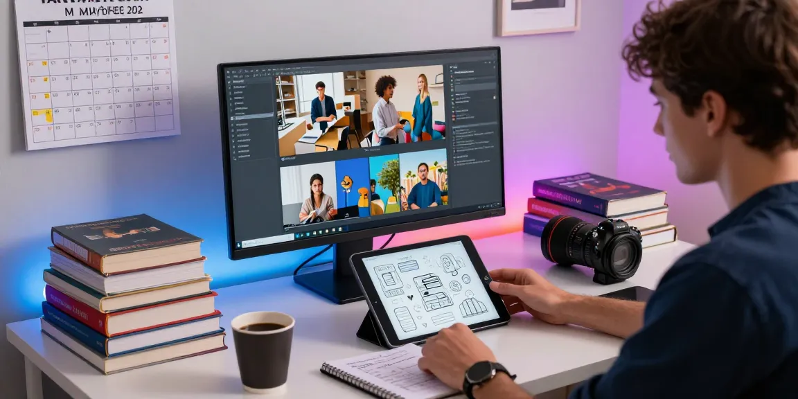 Creative workspace featuring NSFW content design projects, ambient RGB lighting, and a focused atmosphere.