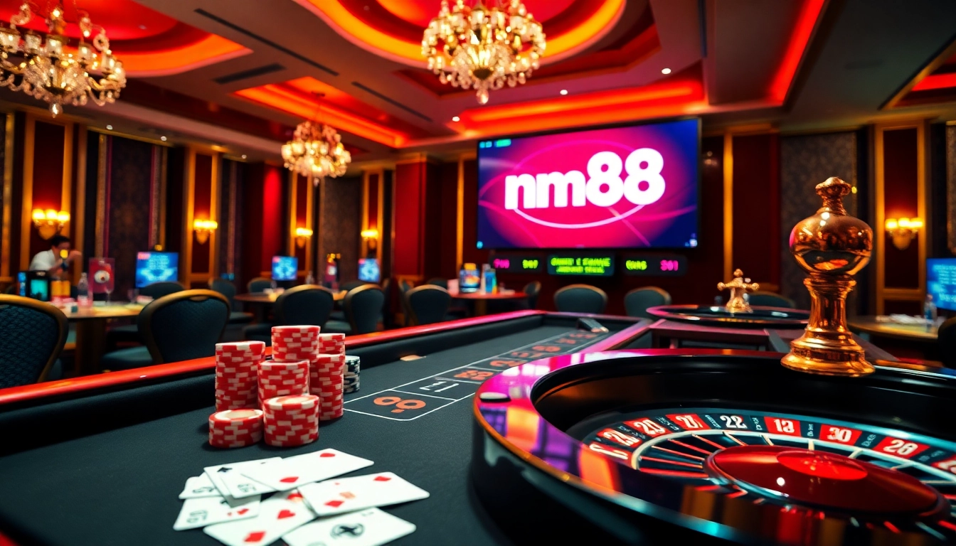 Experience the thrill of mm88 with an engaging casino table layout full of exciting gambling elements.
