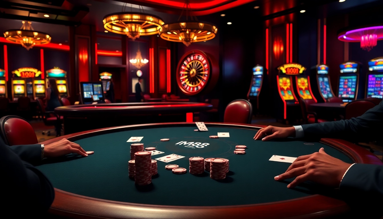 Experience the thrill of mm88 casino with vibrant poker tables and engaging online gaming.