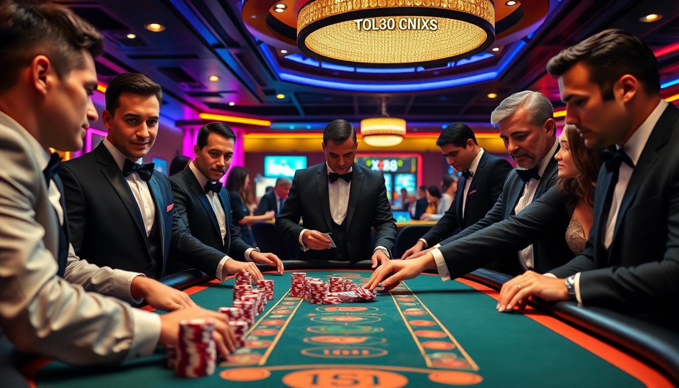 Experience the thrill of high-stakes poker at XX88, with vibrant casino elements.