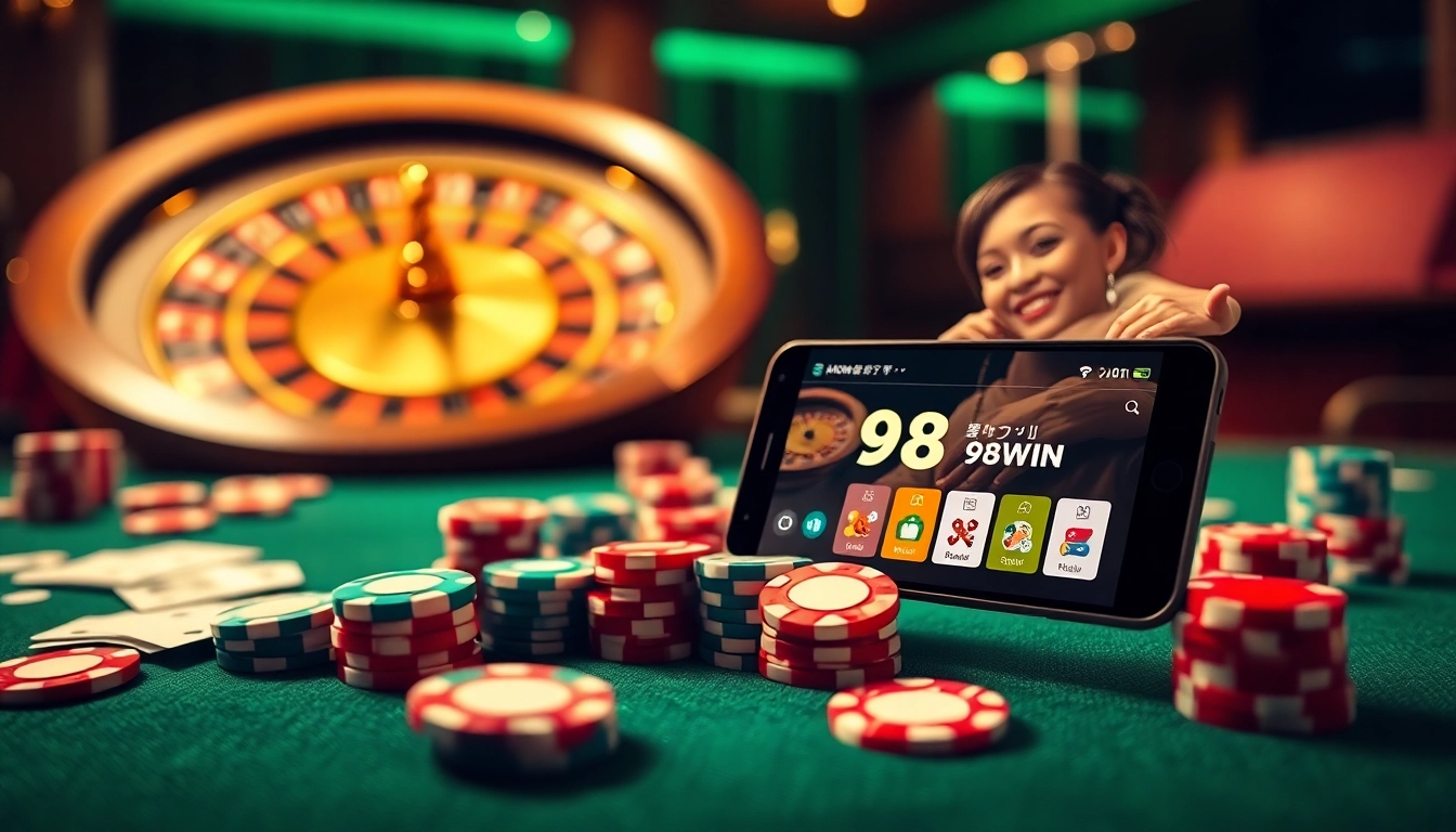 Experience thrilling gameplay with the app 98win at an elegantly designed casino table.