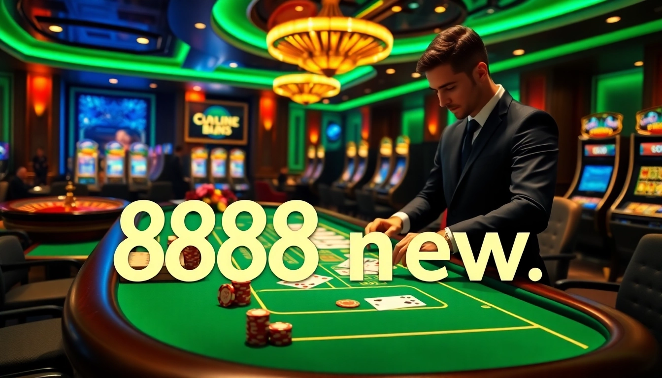 Experience high-stakes gaming with 888 new at a vibrant online casino table.