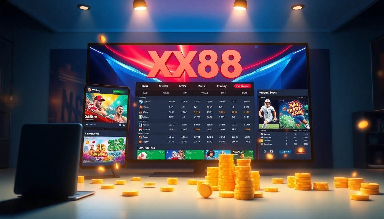 XX88 online betting interface showcasing vibrant casino games and secure payment options.