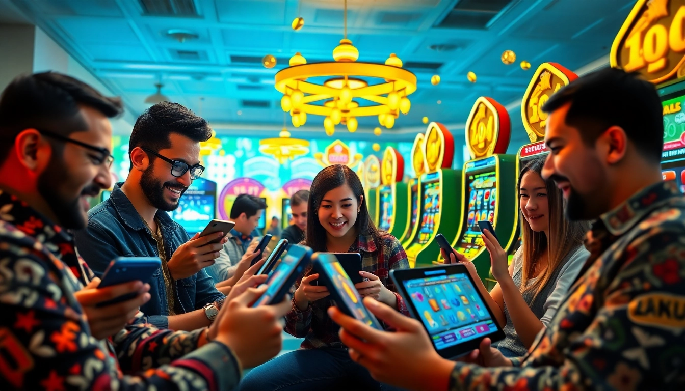 Situs kode4d players engaging with vibrant online slot games in an exciting digital gaming environment.