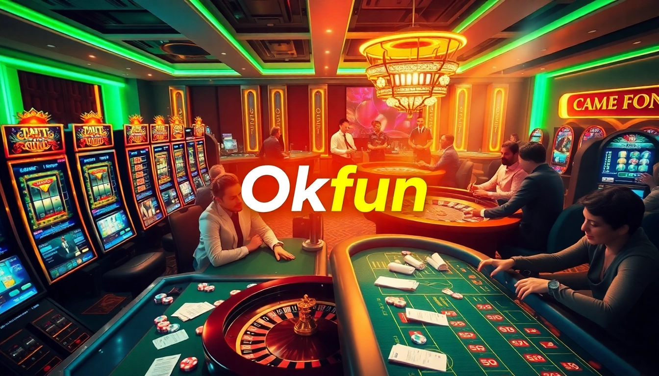 Okfun offers an engaging casino experience with diverse players enjoying slots and poker games.
