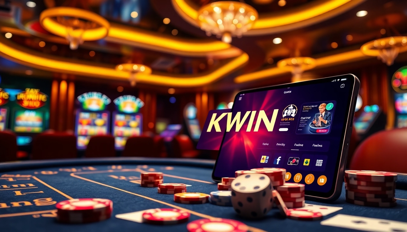 Engage with thrilling gambling experiences through the innovative OKWIN app showcasing vibrant casino visuals.